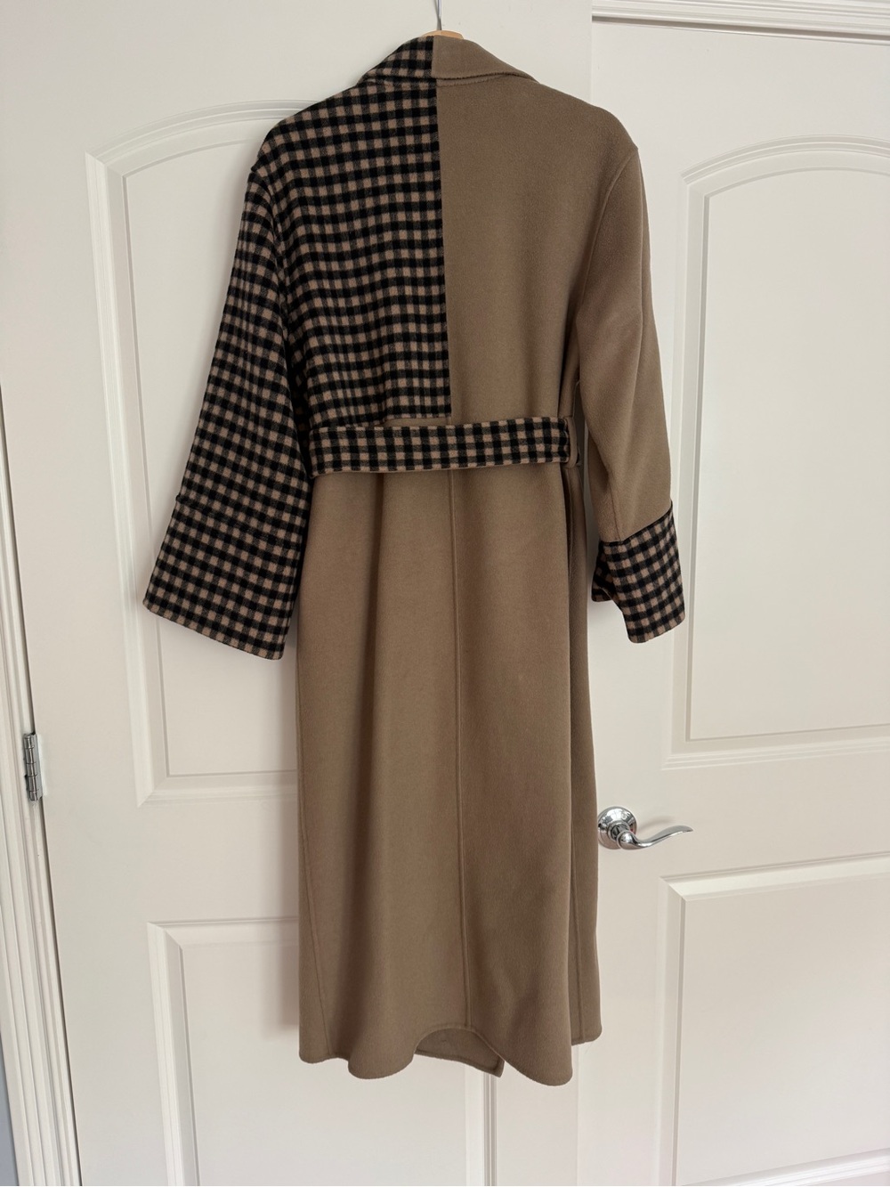 Quaint Josephine 80% Wool 20% Cashmere Plaid Trench Coat Size 38 - Picture 2 of 3